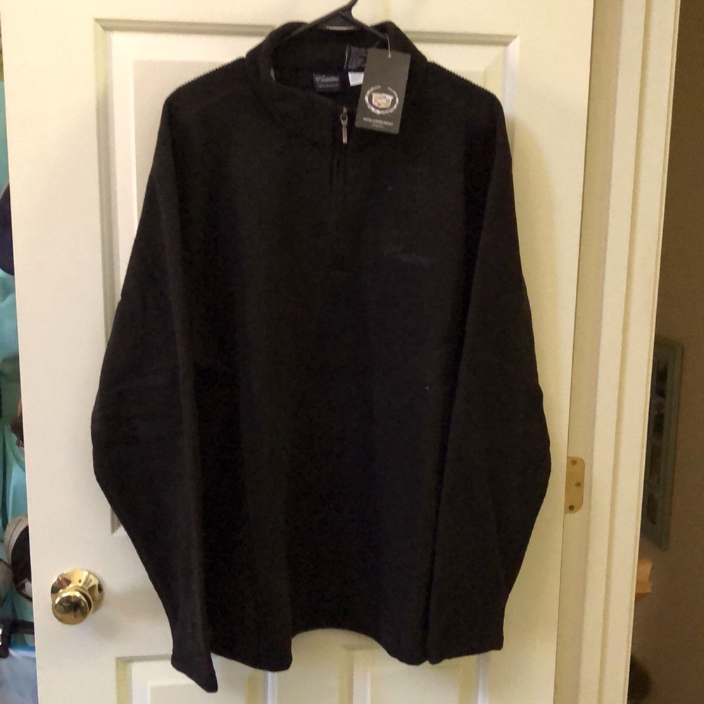 Cadillac Men's Classic Black Zip-Up Sweater